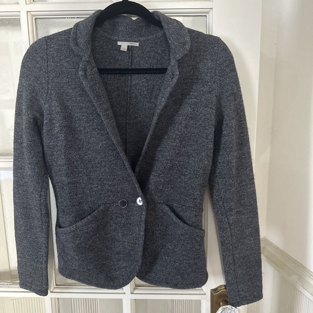 Halogen Wool Blend Blazer Gray Womens Medium